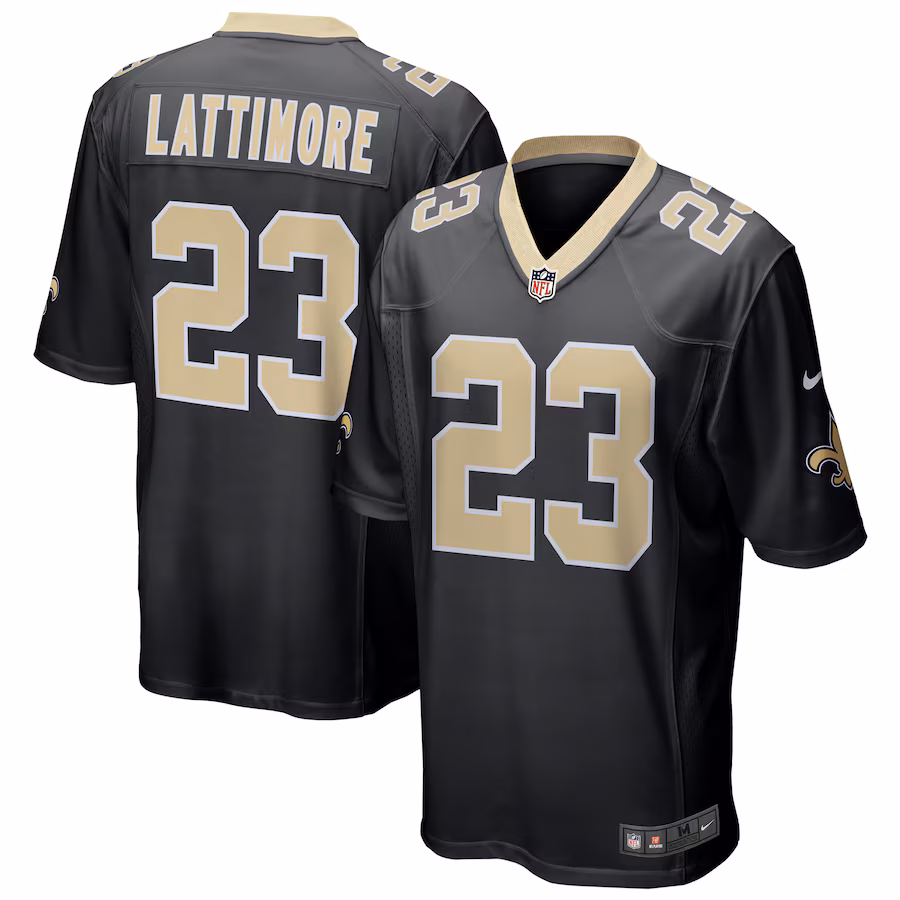 Men's New Orleans Saints Marshon Lattimore Nike Black Game Jersey - Jersey