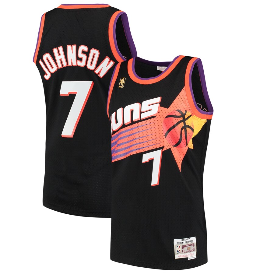 Men's Phoenix Suns Kevin Johnson Mitchell & Ness Black 1996/97 Hardwood Classics Swingman Jersey - Jersey