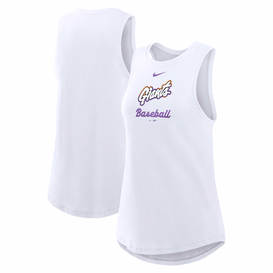 Women's San Francisco Giants Nike White 2025 City Connect Tri-Code High Neck Performance Tank Top - Jersey