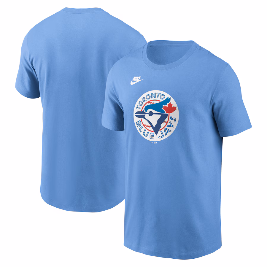 Men's Toronto Blue Jays Nike Powder Blue Cooperstown Collection Team Logo T-Shirt - Jersey