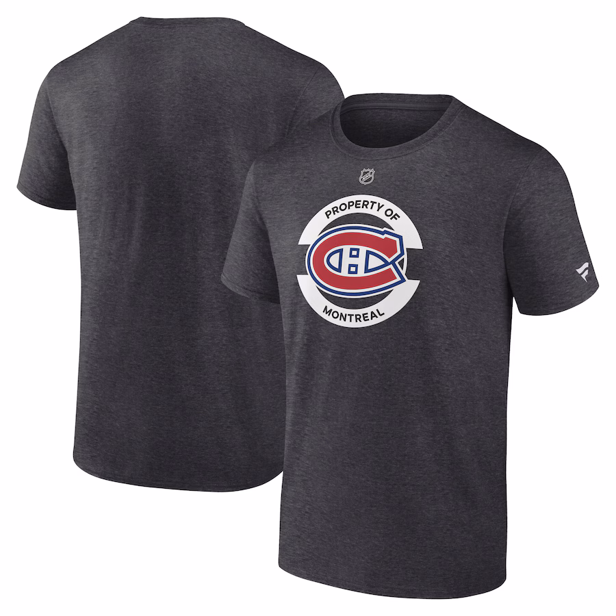 Men's Montreal Canadiens Fanatics Heather Charcoal Authentic Pro Core Secondary T-Shirt - Jersey