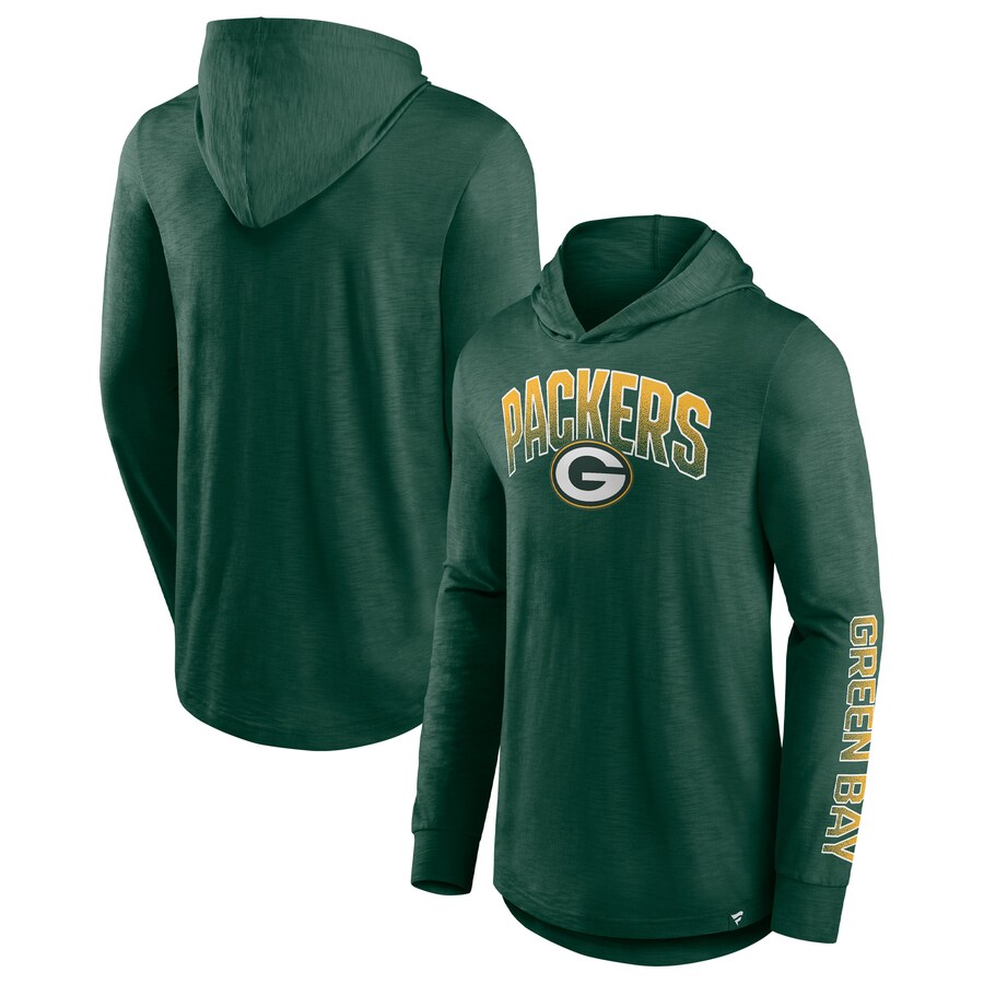 Men's Green Bay Packers Fanatics Green Front Runner Long Sleeve Hooded T-Shirt - Jersey