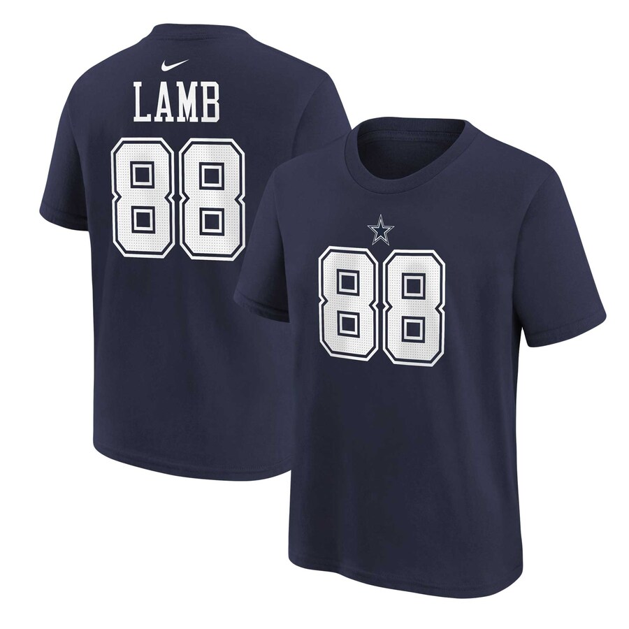 Youth Dallas Cowboys CeeDee Lamb Navy Nike Player Name & Number T-Shirt - Jersey