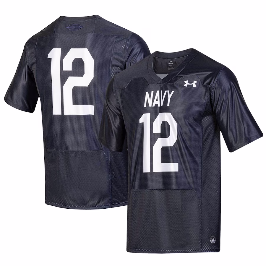 #12 Navy Midshipmen Under Armour Silent Service Replica Football Jersey - Navy - Jersey