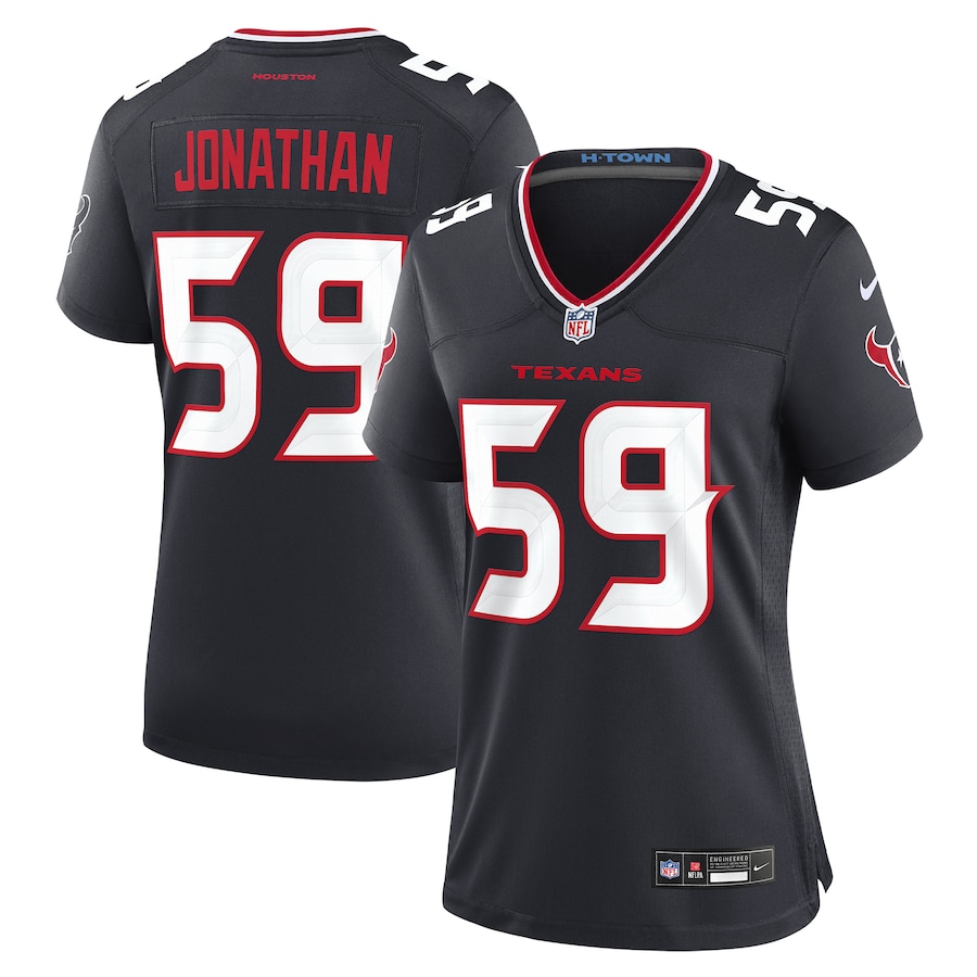 Women's Houston Texans Kingsley Jonathan Nike Navy Team Game Jersey - Jersey