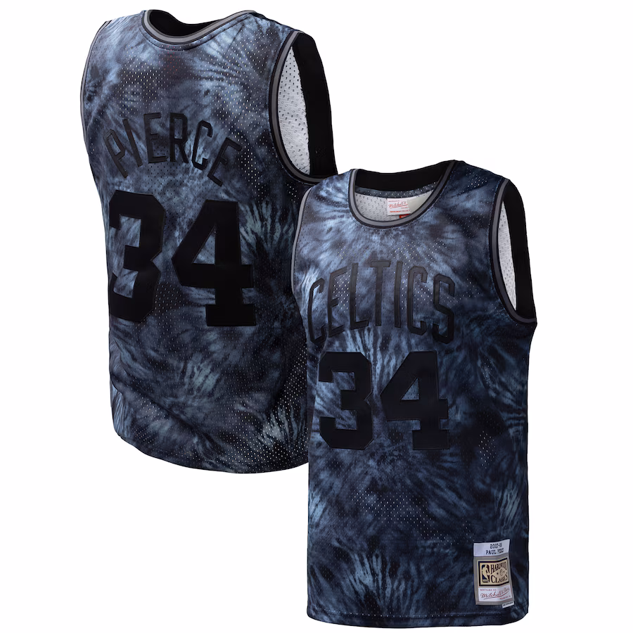 Men's Boston Celtics Paul Pierce Mitchell & Ness Black Hardwood Classics 2007/08 Tie-Dye Swingman Jersey - Jersey