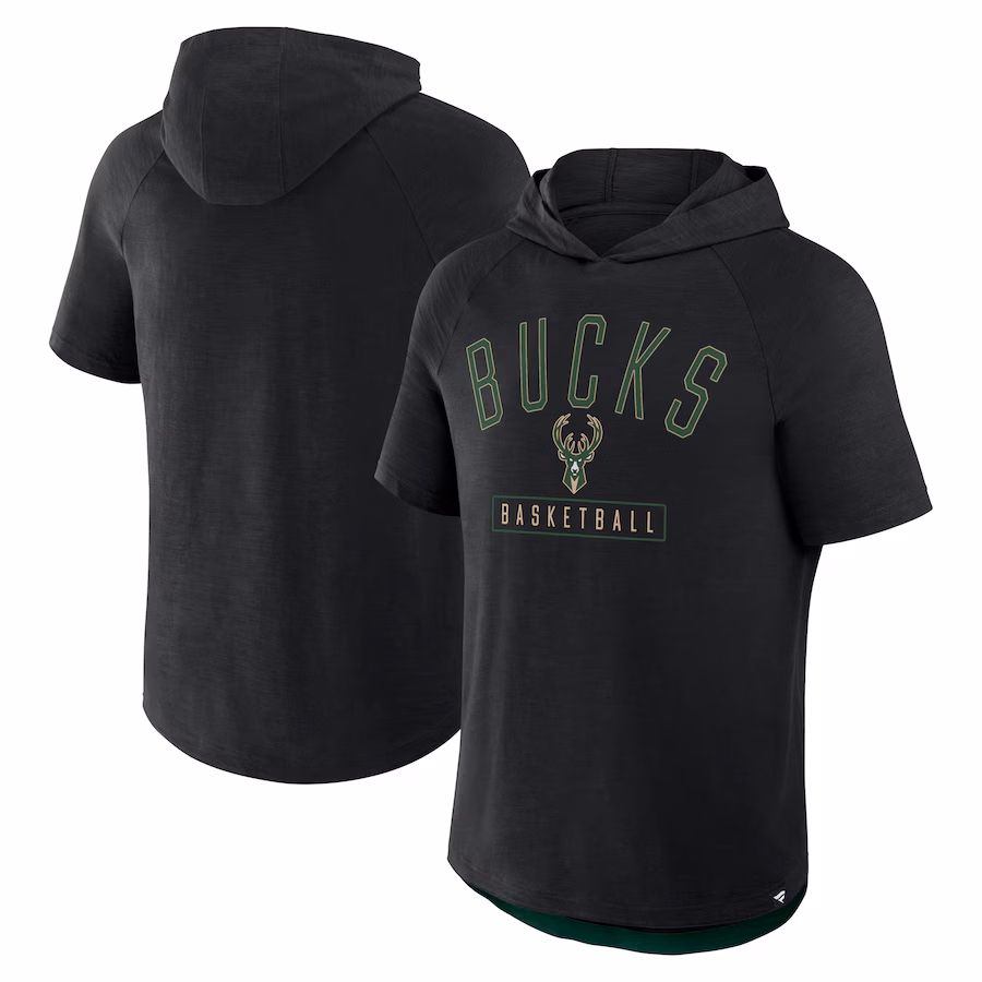 Men's Milwaukee Bucks Fanatics Black Pass Legend Hooded T-Shirt - Jersey