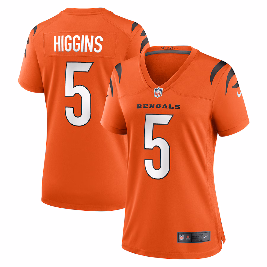 Women's Cincinnati Bengals Tee Higgins Nike Orange Alternate Game Player Jersey - Jersey