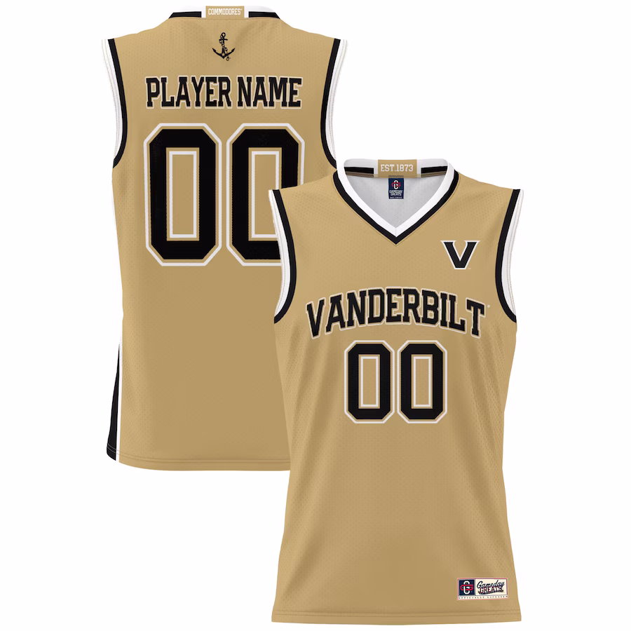 Vanderbilt Commodores GameDay Greats NIL Pick-A-Player Men's Basketball Jersey - Gold - Jersey