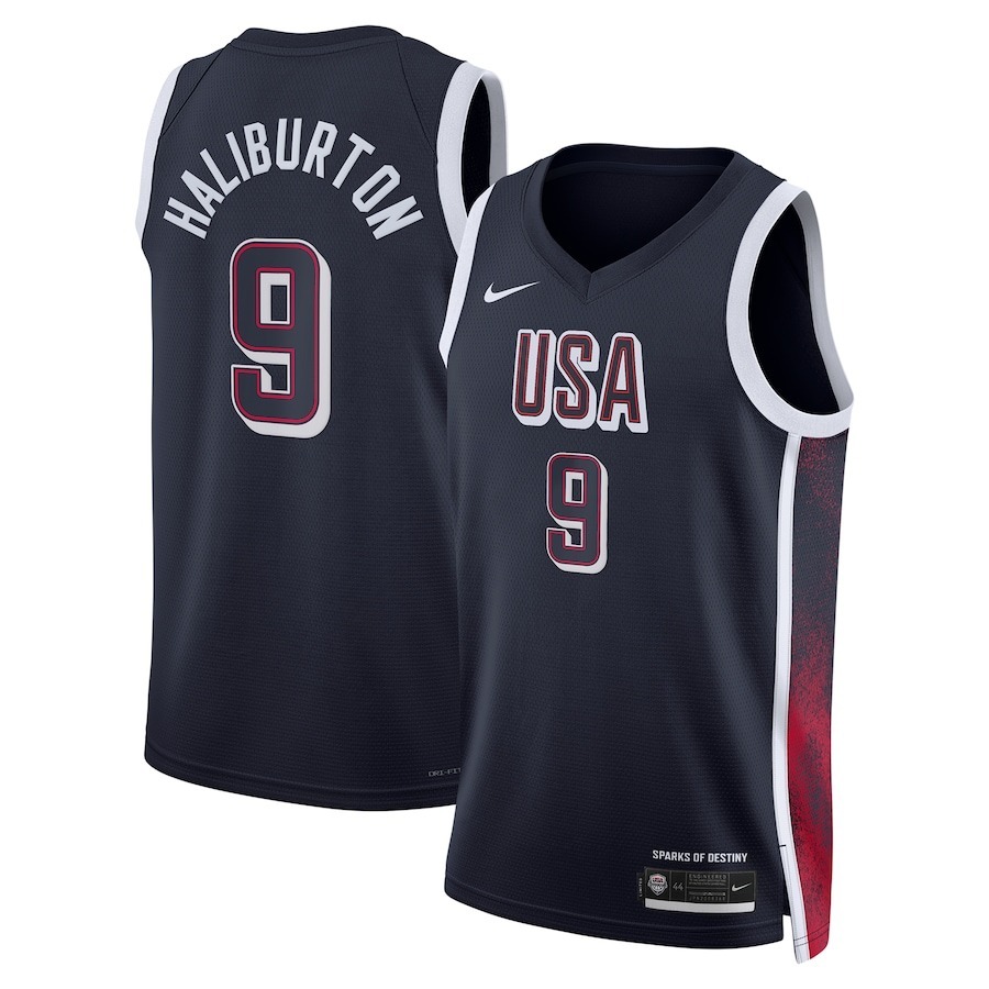 Unisex Men's USA Basketball Tyrese Haliburton Nike Navy 2024 Swingman Player Jersey - Jersey