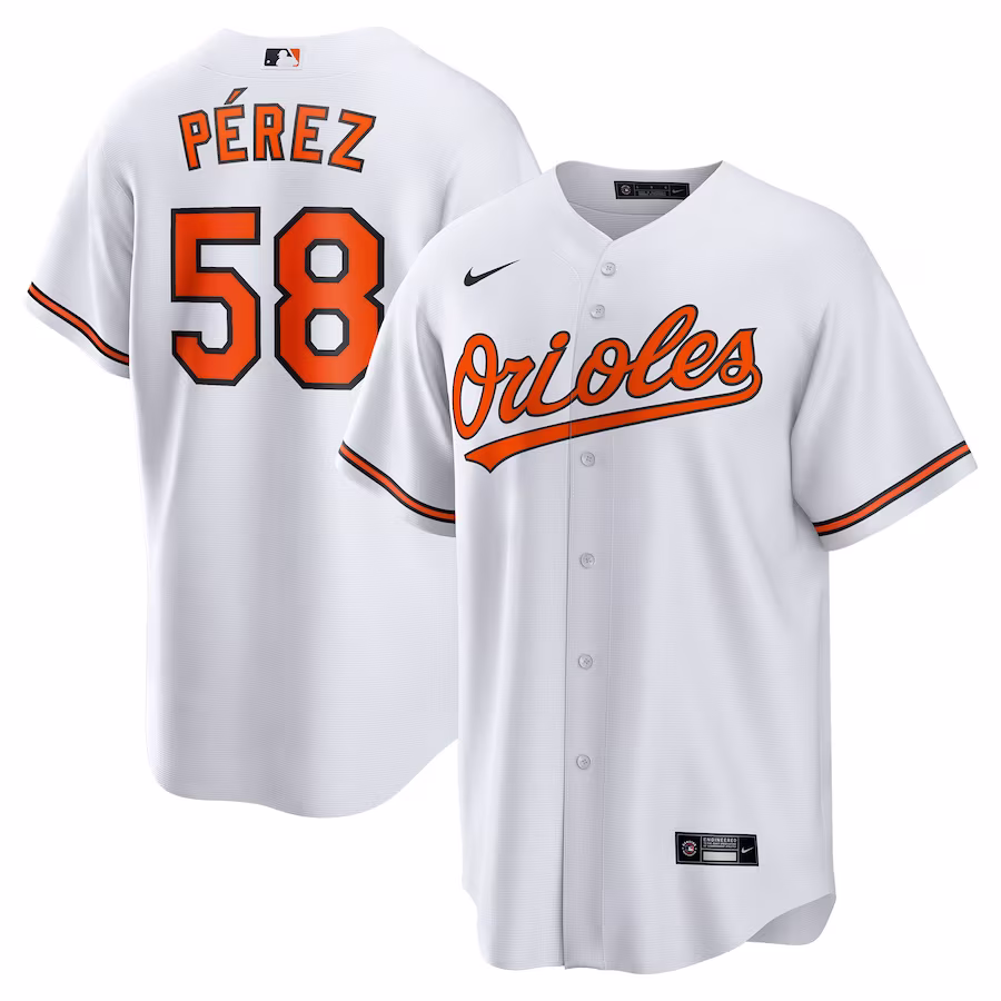 Men's Baltimore Orioles Cionel Pérez Nike White Home  Replica Player Jersey - Jersey