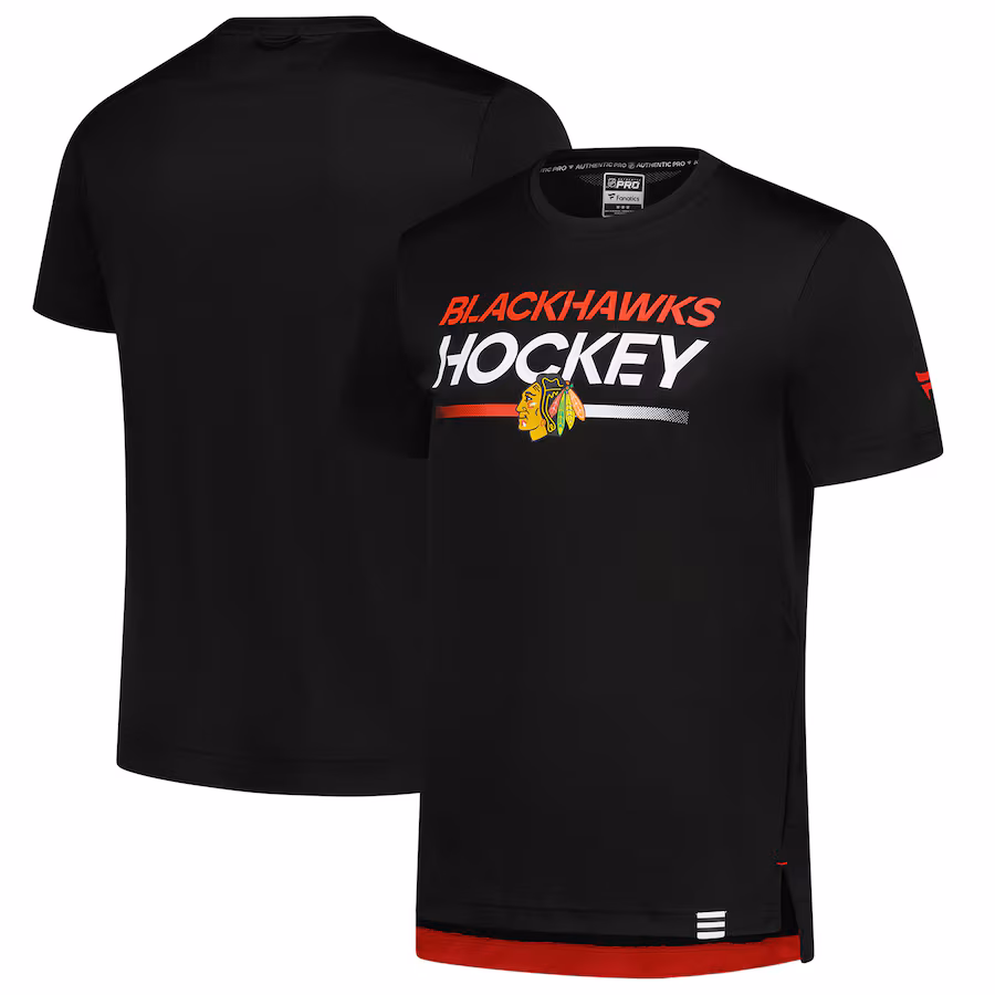 Men's Chicago Blackhawks Fanatics Black Tech T-Shirt - Jersey
