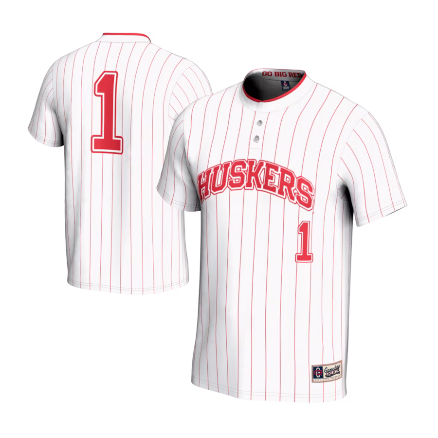 #1 Nebraska Huskers GameDay Greats Unisex Lightweight Softball Jersey - White - Jersey