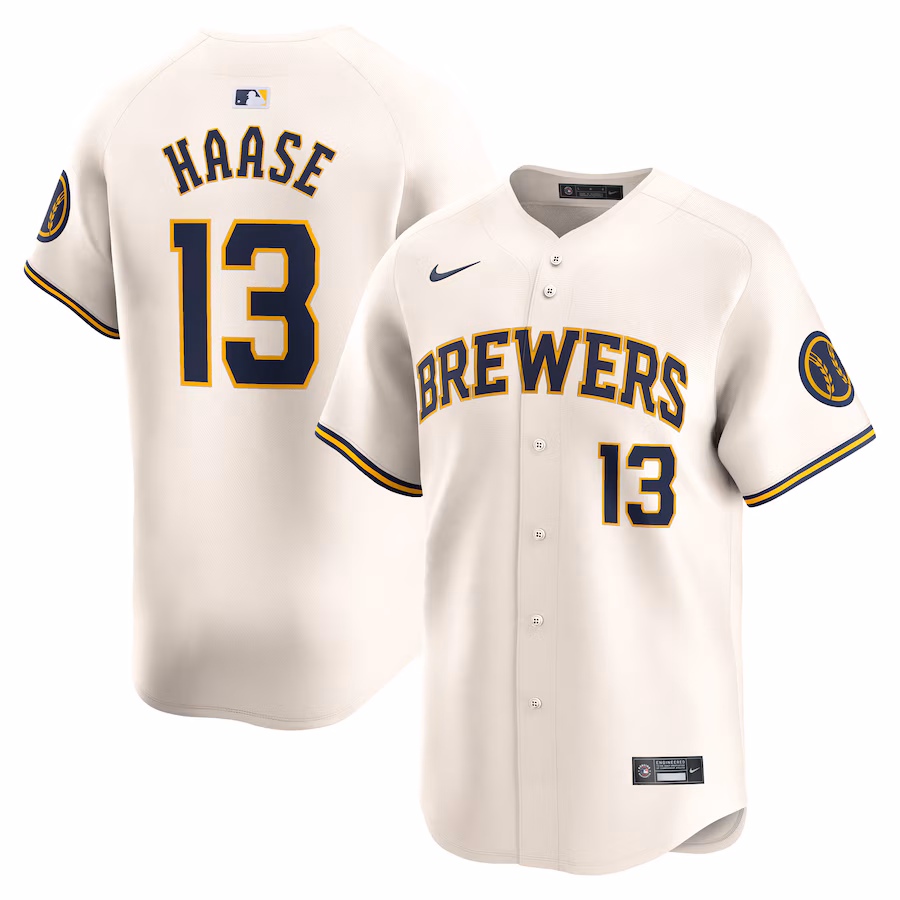 Men's Milwaukee Brewers Eric Haase Nike Cream Home Limited Player Jersey - Jersey