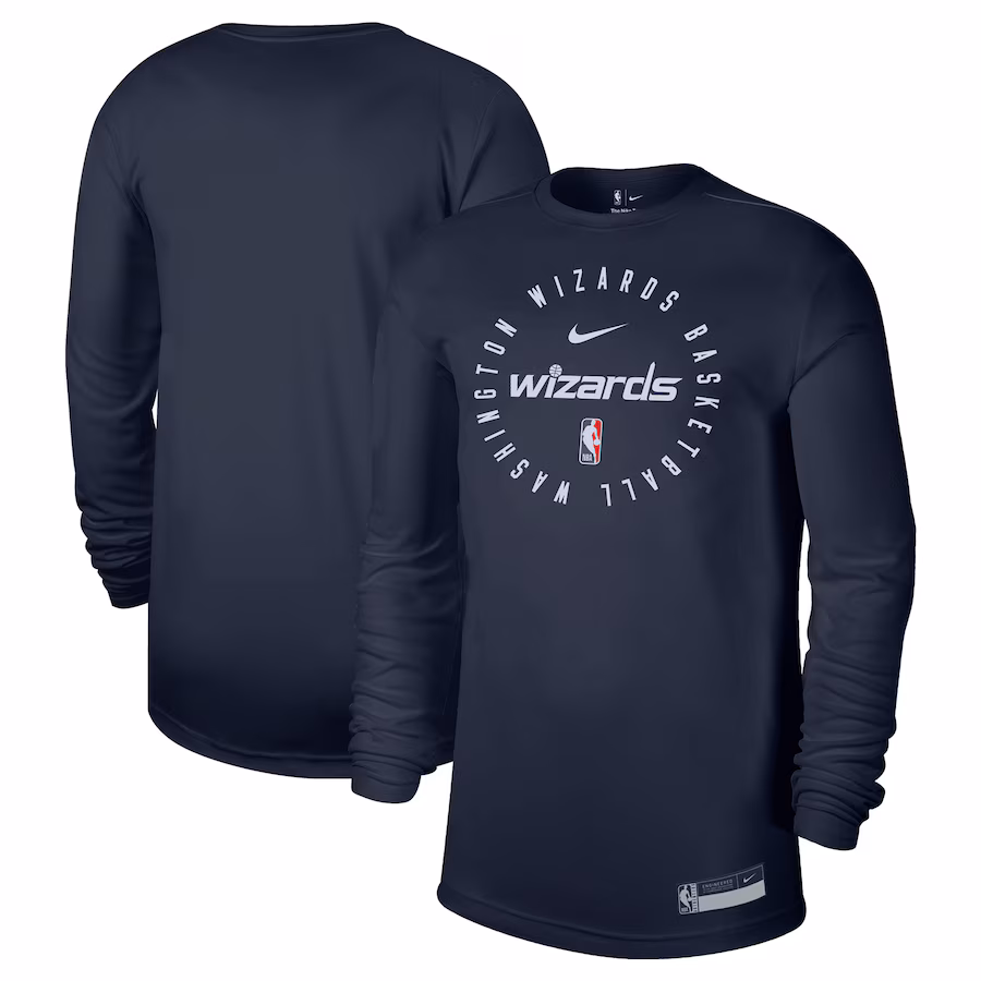 Men's Washington Wizards Nike Navy 2024/25 Legend On-Court Practice Long Sleeve T-Shirt - Jersey