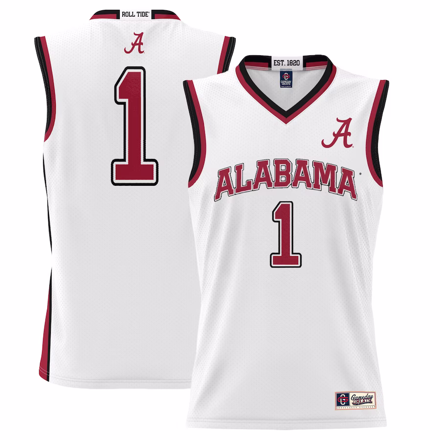 #1 Alabama Crimson Tide GameDay Greats Youth Lightweight Basketball Jersey - White - Jersey