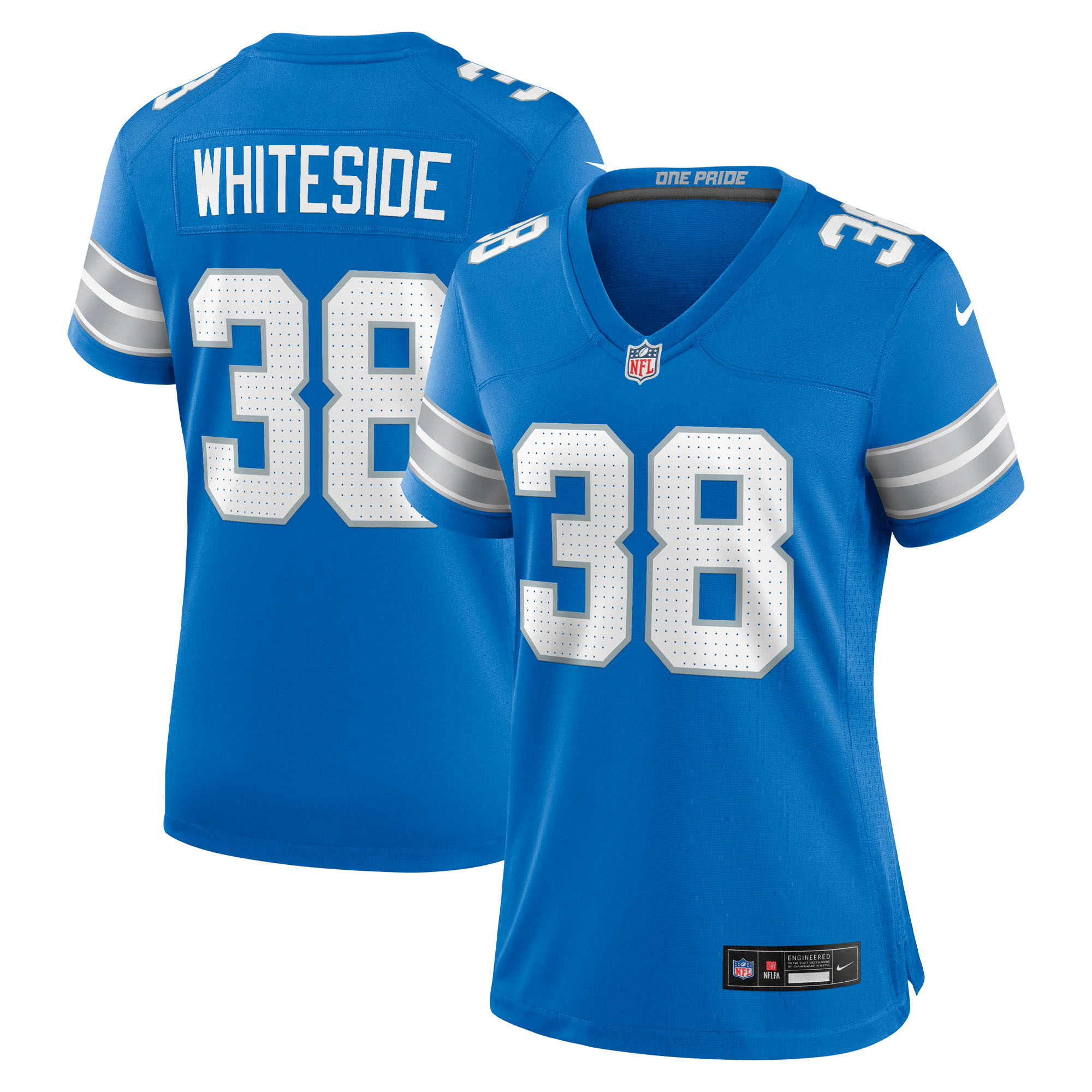 Women's Detroit Lions Nick Whiteside Nike Blue Team Game Jersey - Jersey