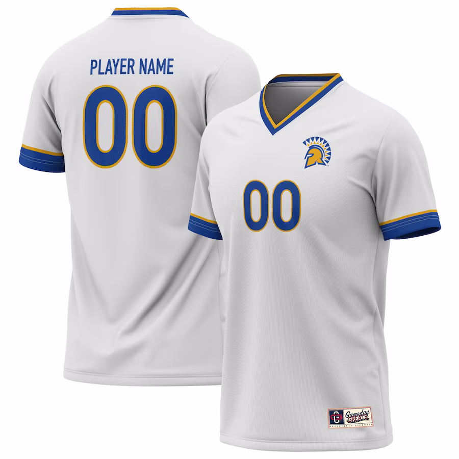 San Jose State Spartans GameDay Greats Youth Lightweight NIL Pick-A-Player Women's Soccer Jersey - White - Jersey