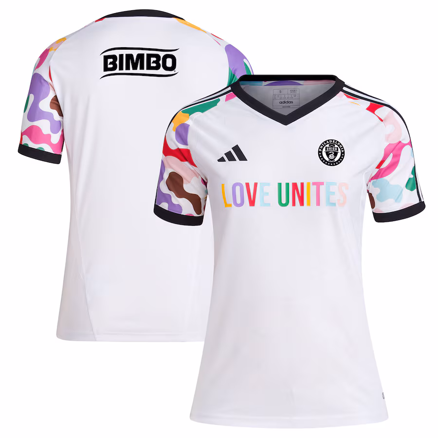 Women's Philadelphia Union adidas White 2023 Pride Pre-Match Top - Jersey
