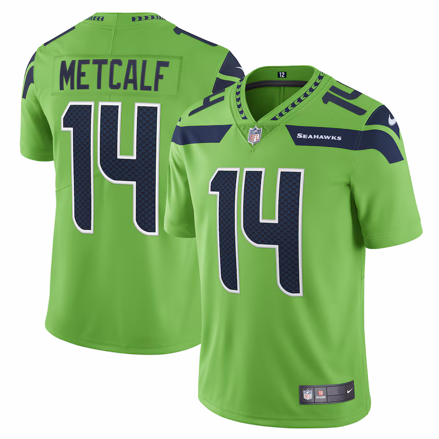 Men's Seattle Seahawks DK Metcalf Nike Neon Green Vapor Limited Player Jersey - Jersey