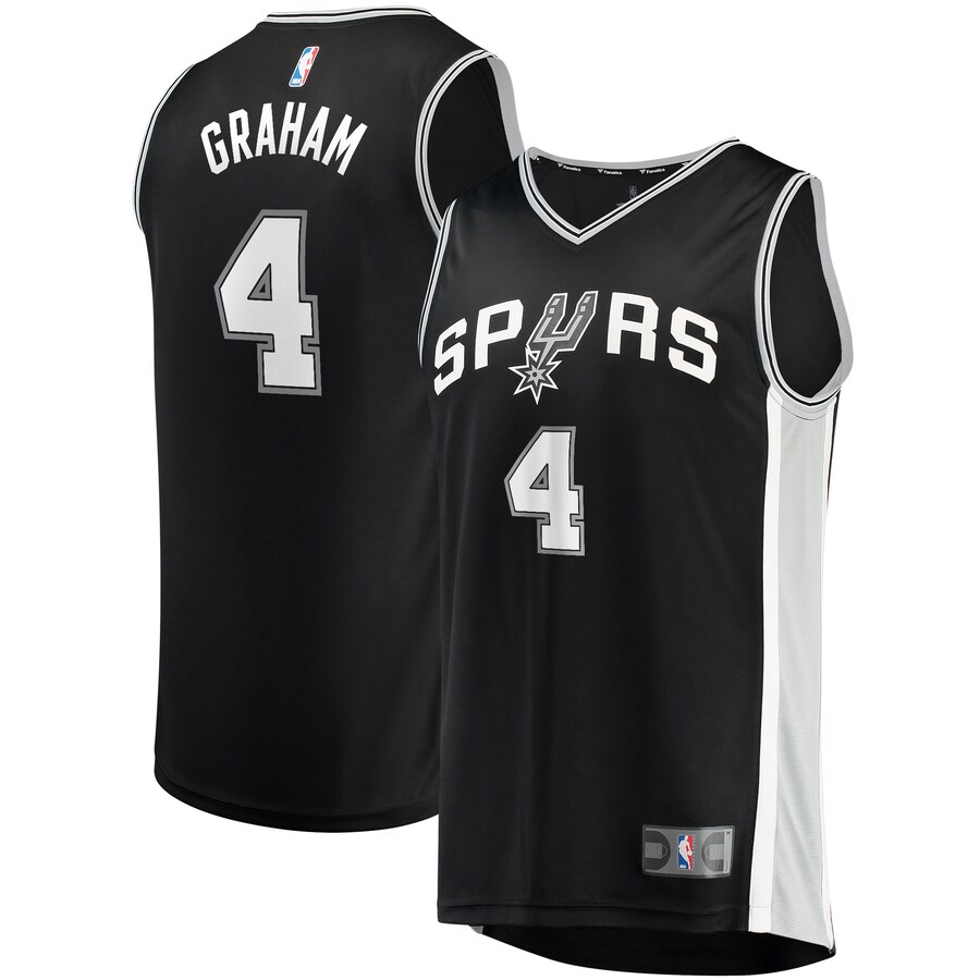 Youth San Antonio Spurs Devonte' Graham Fanatics Black Fast Break Player Jersey - Icon Edition - Jersey