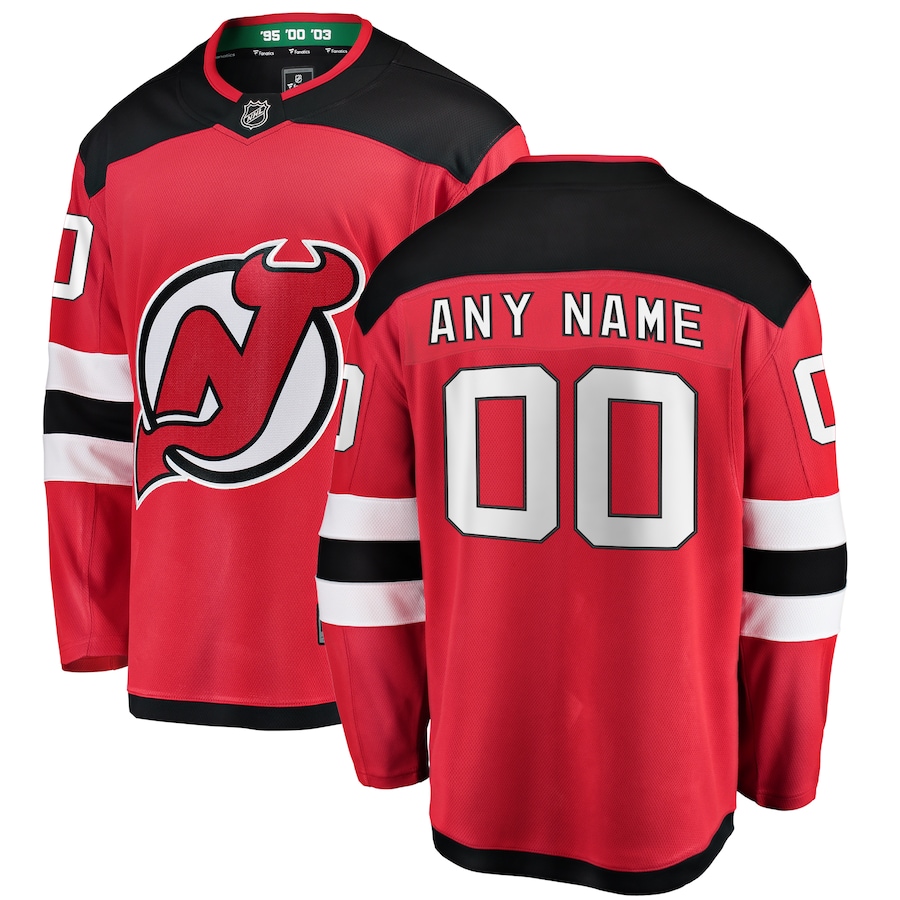 Men's New Jersey Devils Fanatics Red Home Breakaway Custom Jersey - Jersey