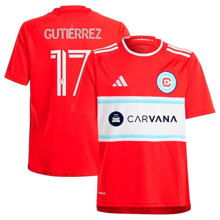 Youth Chicago Fire Brian Gutiérrez adidas Red 2024 Return To Red Replica Player Jersey - Jersey