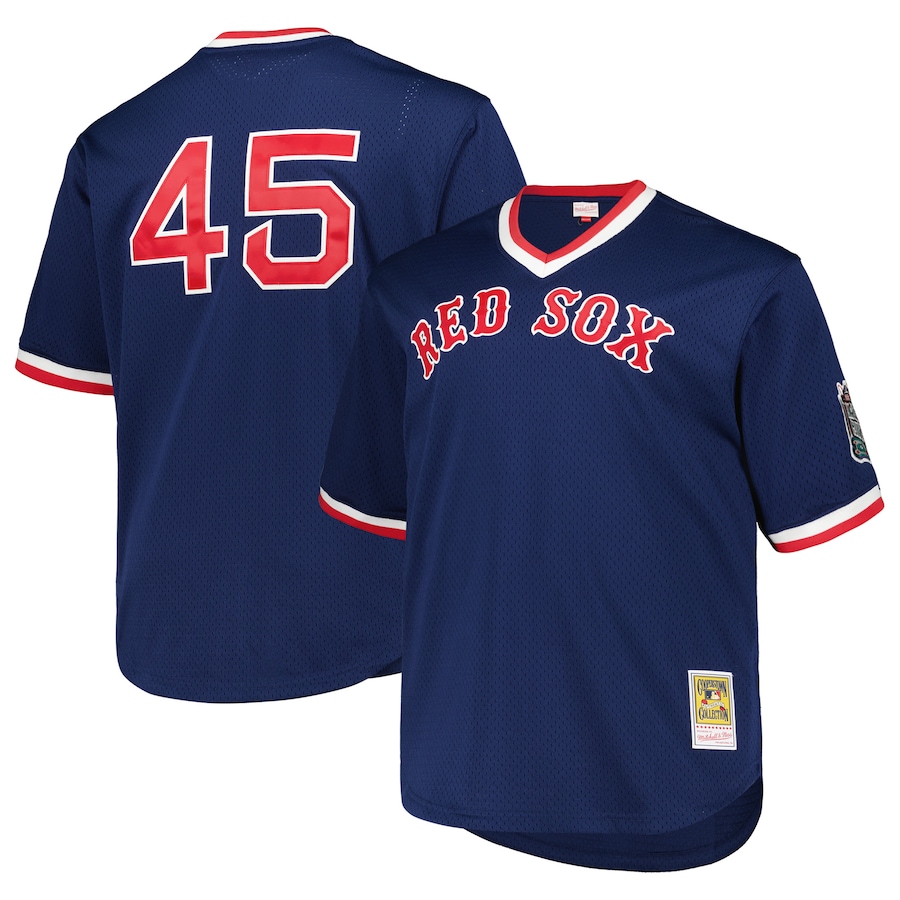 Men's Boston Red Sox Pedro Martinez Mitchell & Ness Navy 1999 Cooperstown Collection Mesh Pullover Jersey - Jersey