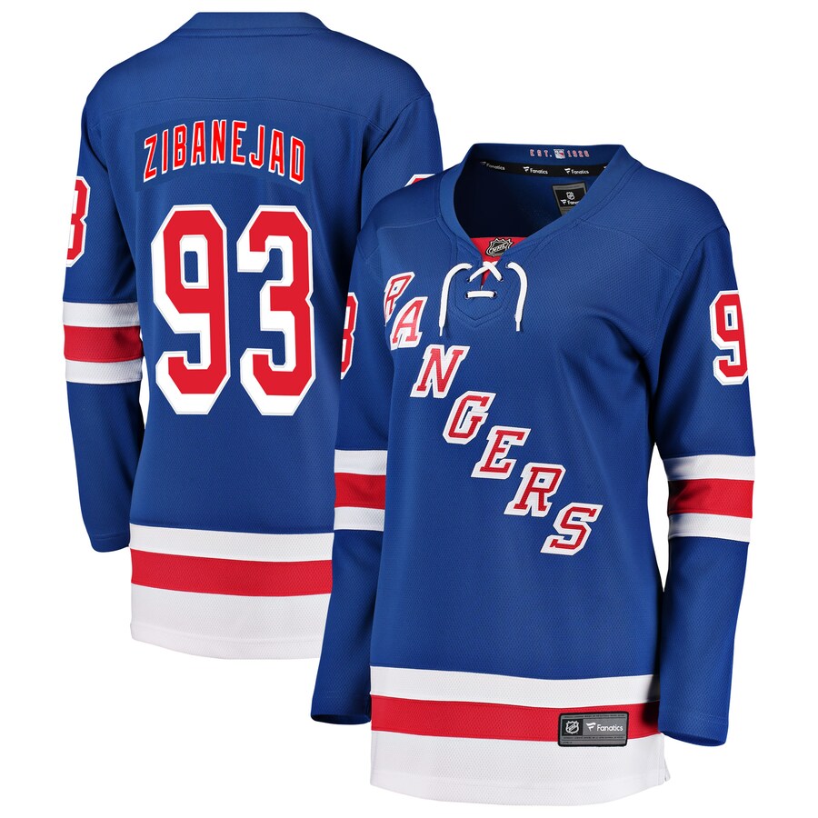 Women's New York Rangers Mika Zibanejad Fanatics Branded Blue Breakaway Player Jersey - Jersey