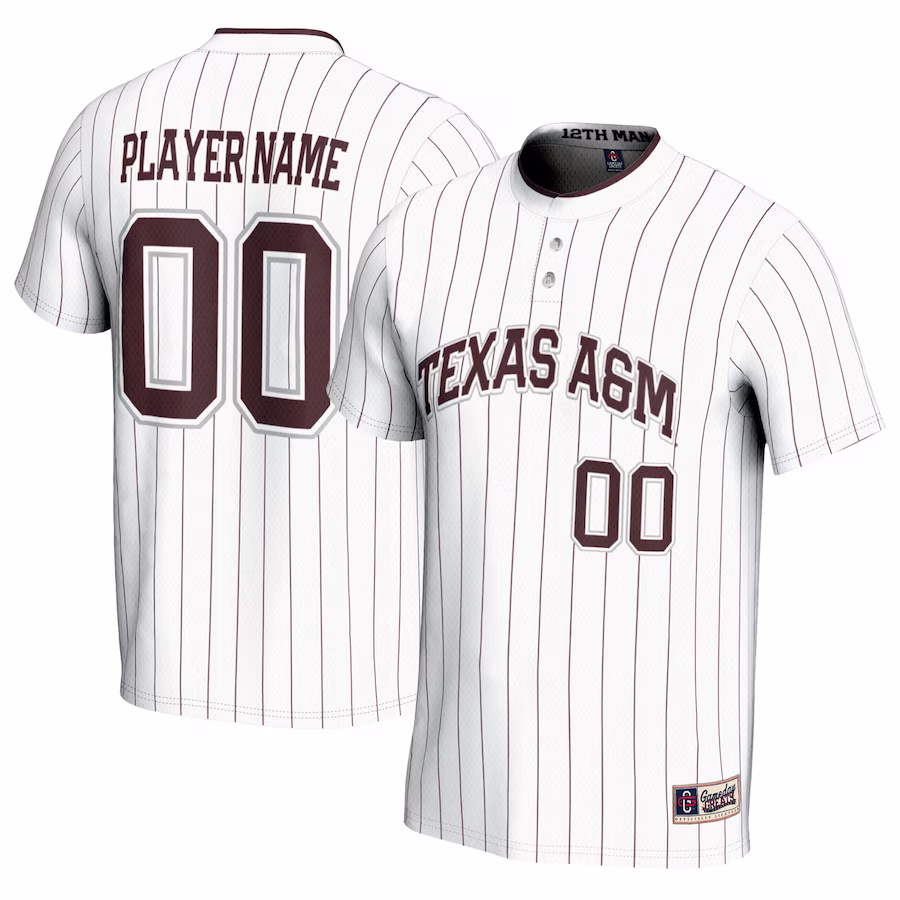 Texas A&M Aggies GameDay Greats Youth NIL Pick-A-Player Lightweight Softball Jersey - White - Jersey