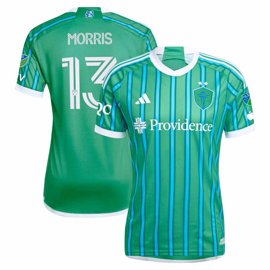 Men's Seattle Sounders FC Jordan Morris adidas Green 2024 The Anniversary Kit Authentic Player Jersey - Jersey