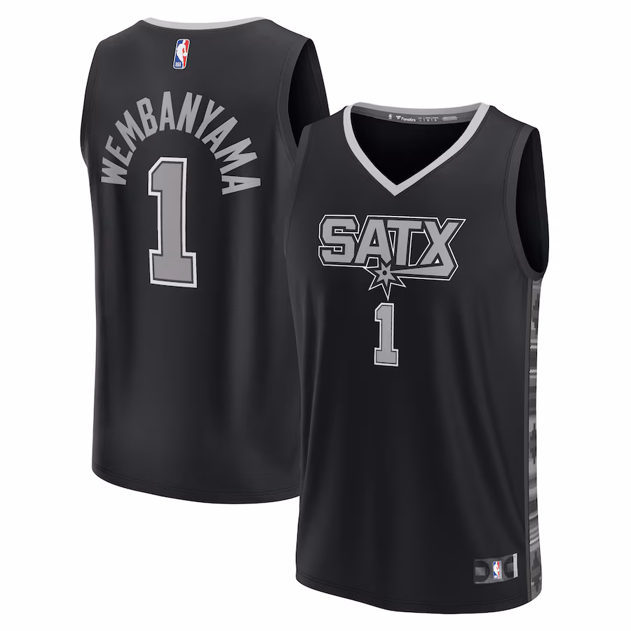 Youth San Antonio Spurs Victor Wembanyama Fanatics Black Fast Break Player Jersey - Statement Edition - Jersey