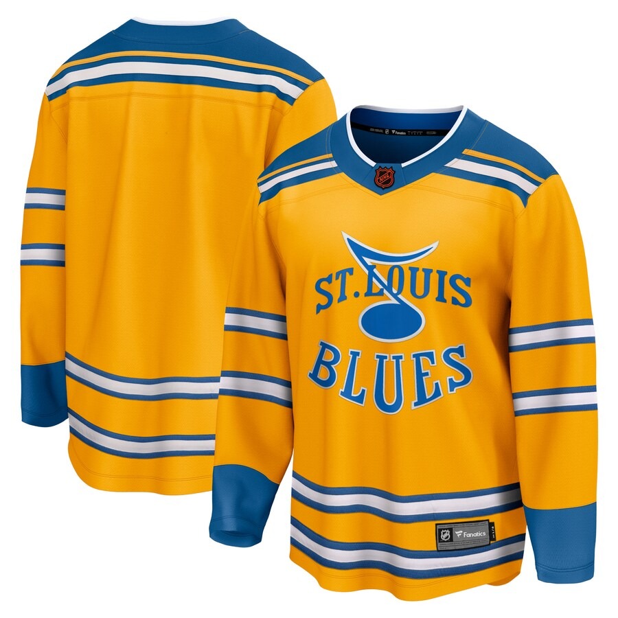Men's St. Louis Blues Fanatics Branded Yellow Special Edition 2.0 Breakaway Blank Jersey - Jersey