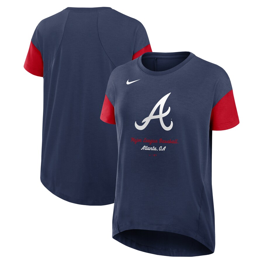 Women's Atlanta Braves Nike Navy Flowy T-Shirt - Jersey