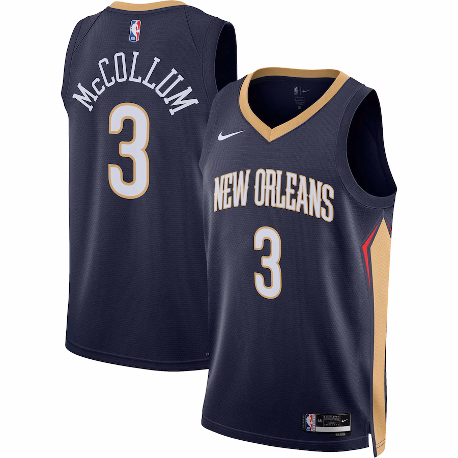 Unisex New Orleans Pelicans C.J. McCollum Nike Navy Swingman Jersey - Icon Edition - Jersey