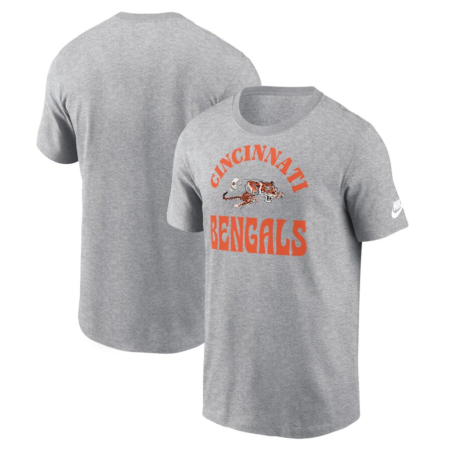 Men's Cincinnati Bengals Nike Heather Gray Rewind Groove Essential T-Shirt - Jersey