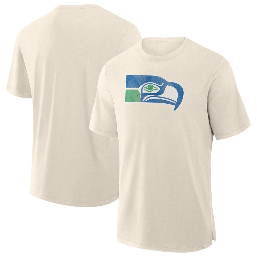 Men's Seattle Seahawks  Fanatics Cream Slub T-Shirt - Jersey