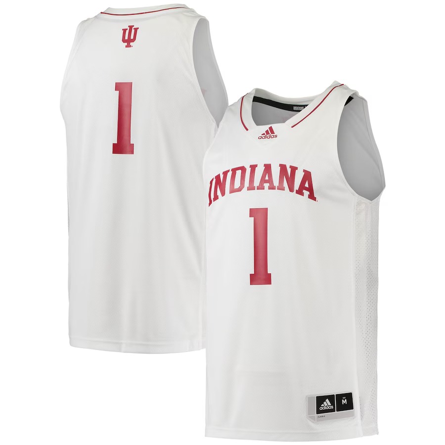 Men's adidas #1 White Indiana Hoosiers Swingman Team Basketball Jersey - Jersey