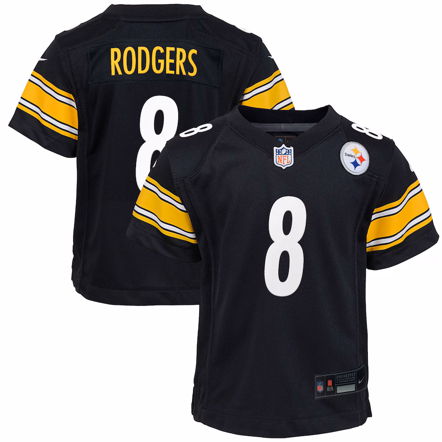 Youth Pittsburgh Steelers Aaron Rodgers Nike Black Game Jersey - Jersey