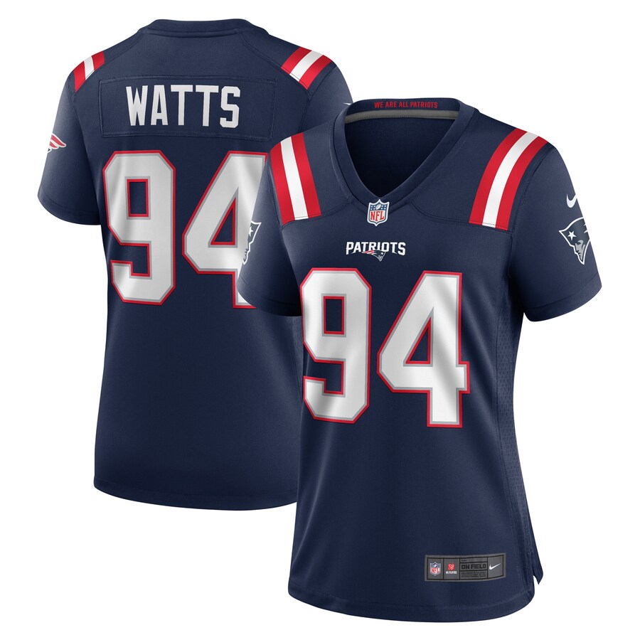 Women's New England Patriots Armon Watts Nike Navy Game Jersey - Jersey