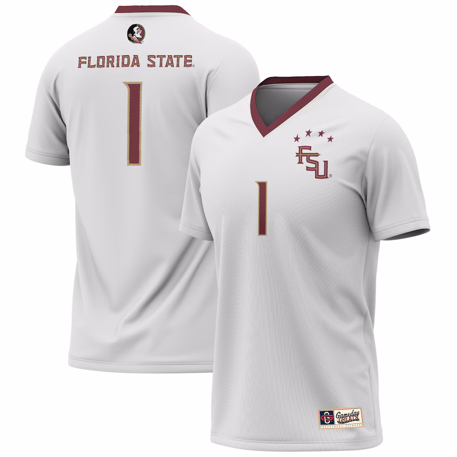 Florida State Seminoles GameDay Greats 2023 NCAA Women's Soccer National Champions Four-Star Fashion Jersey – White - Jersey