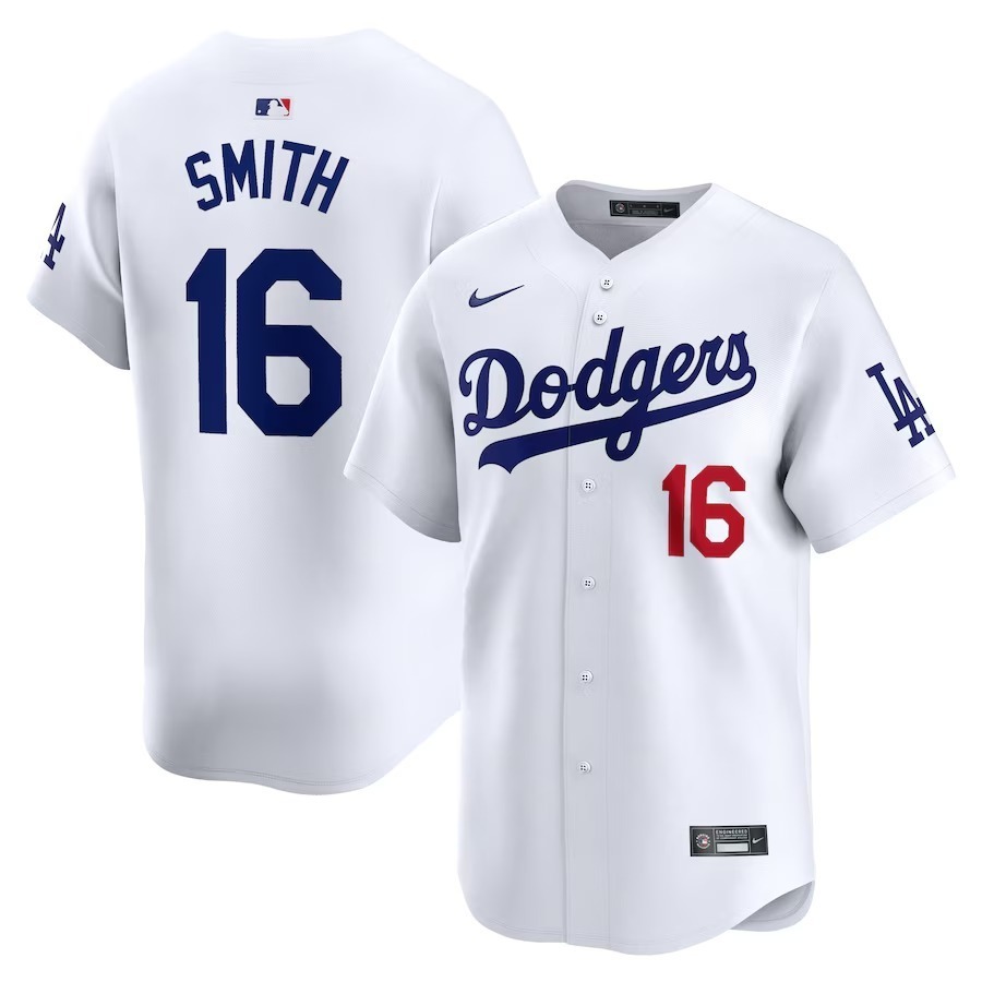 Men's Los Angeles Dodgers Will Smith Nike White Home Limited Player Jersey - Jersey
