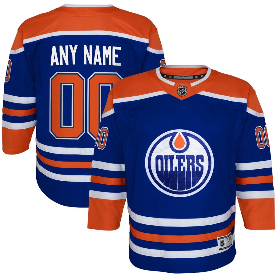 Youth Edmonton Oilers  Royal Home Replica Custom Jersey - Jersey