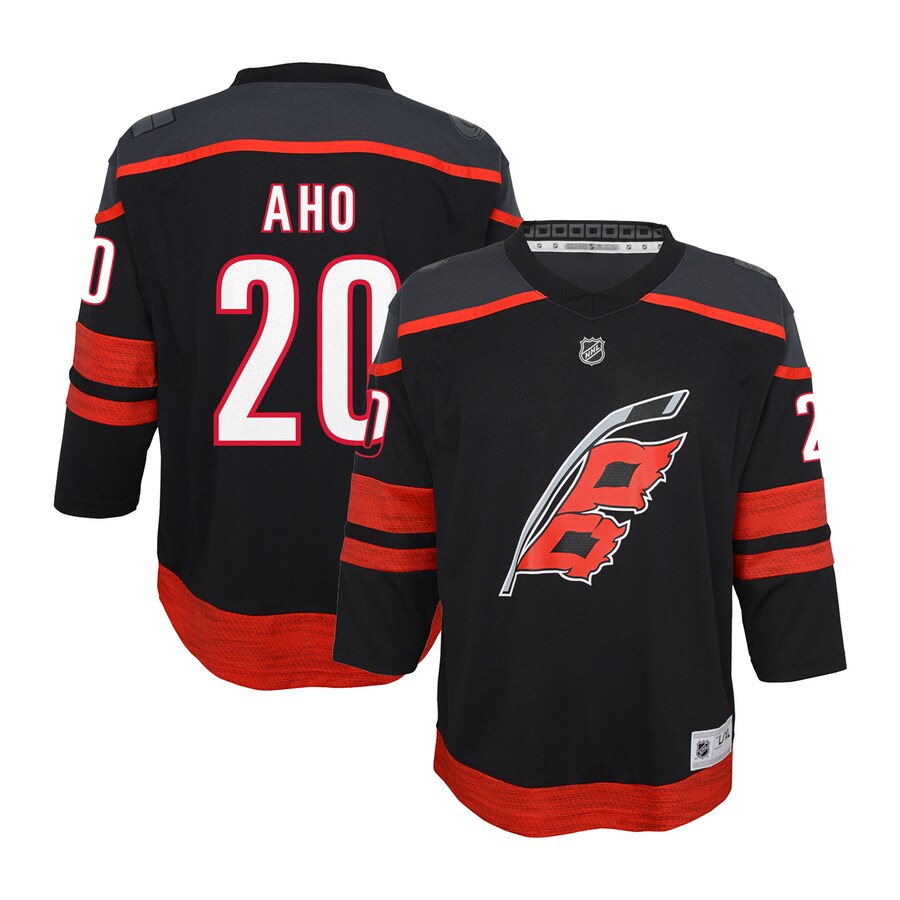 Youth Carolina Hurricanes Sebastian Aho Black Home Replica Player Jersey - Jersey