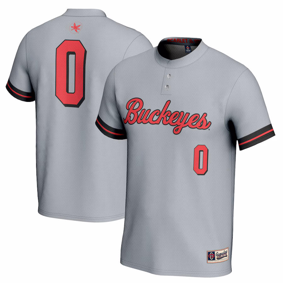 #0 Ohio State Buckeyes GameDay Greats Unisex Softball Lightweight Fashion Jersey - Gray - Jersey