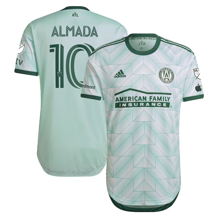 Men's Atlanta United FC Thiago Almada adidas Mint 2023 The Forest Kit Authentic Jersey - Jersey