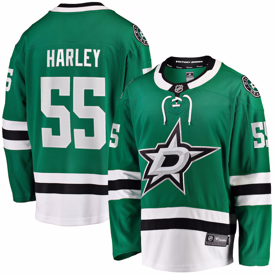 Men's Dallas Stars Thomas Harley Fanatics Kelly Green Home Premier Breakaway Player Jersey - Jersey