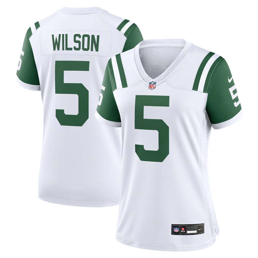 Women's New York Jets Garrett Wilson Nike White Classic Alternate Game Jersey - Jersey