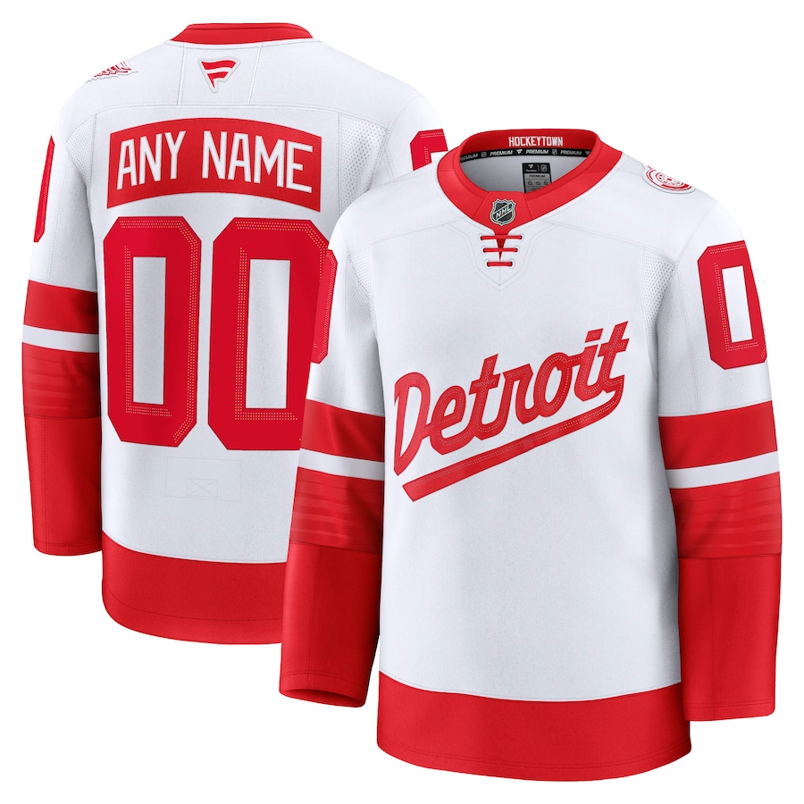 Men's Detroit Red Wings Fanatics White 2025 NHL Stadium Series Premium Custom Jersey - Jersey
