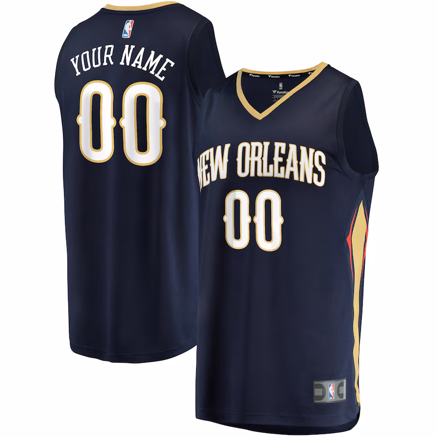 Youth New Orleans Pelicans  Fanatics Navy Fast Break Custom Jersey - Icon Edition - Jersey